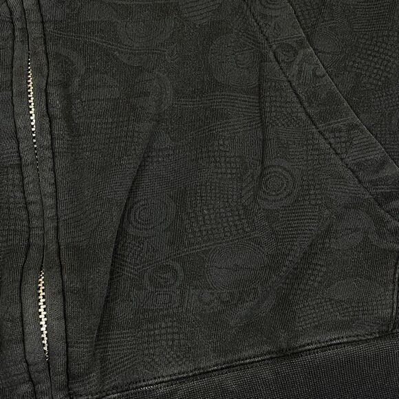 Vintage Y2K Volcom Full Zip Hoodie Men’s Medium Gray AOP Sherpa Lined Skater - Picture 7 of 15